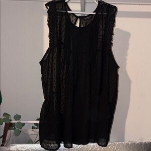 Sheer Black Sleeveless Top